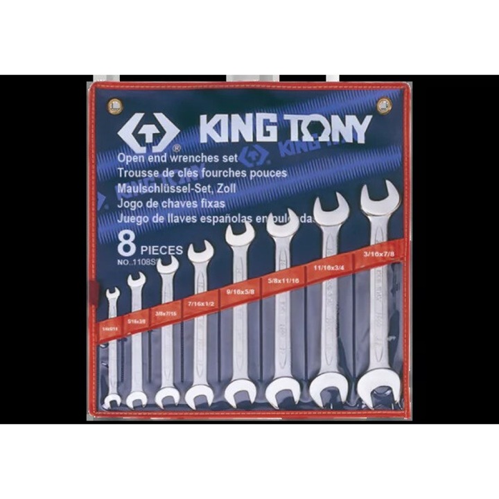 Set chei fixe 1/4 - 7/8", 8 piese, King Tony