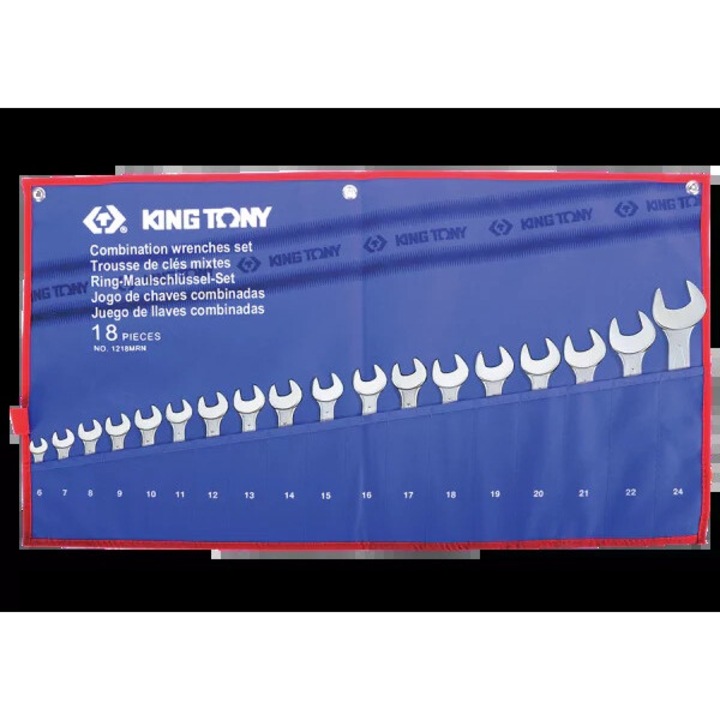 Set chei cu capete hexagonale 18 piese, King Tony, 6-24mm, etui