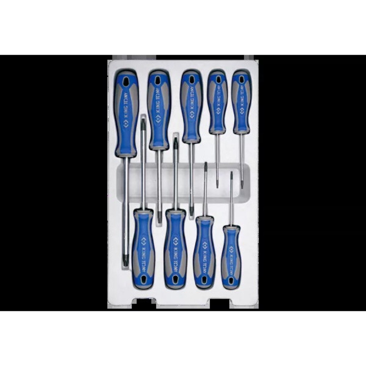 TORX csavarhúzó készlet, King Tony, 9 darabos, T8-T40 méretek