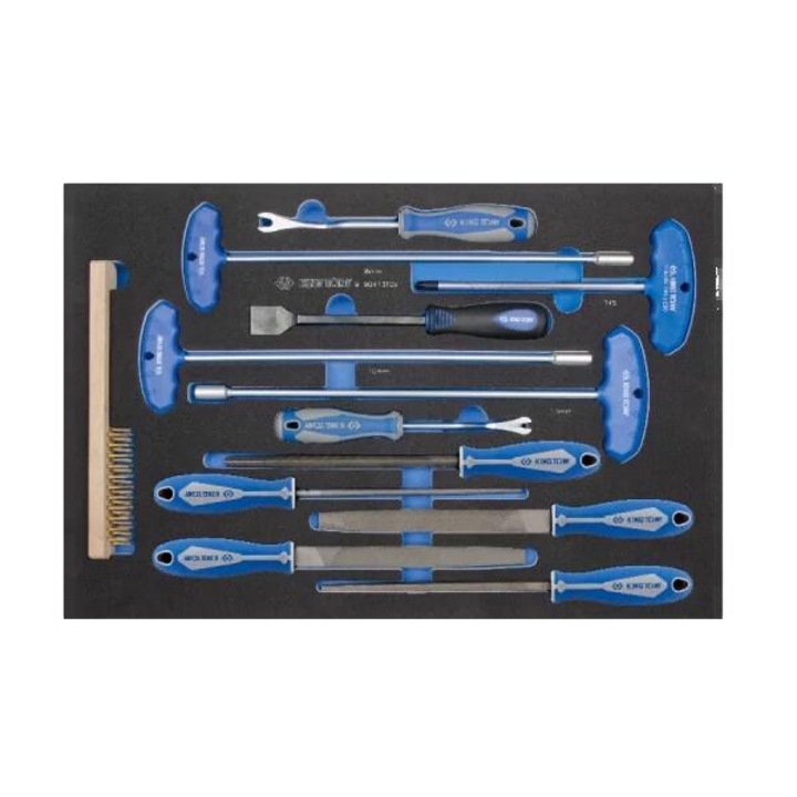 Set unelte 13 piese, King Tony, chei nasoade 8-10-13mm, TORX T45, perie de sarma, instrumente demontare tapiterie