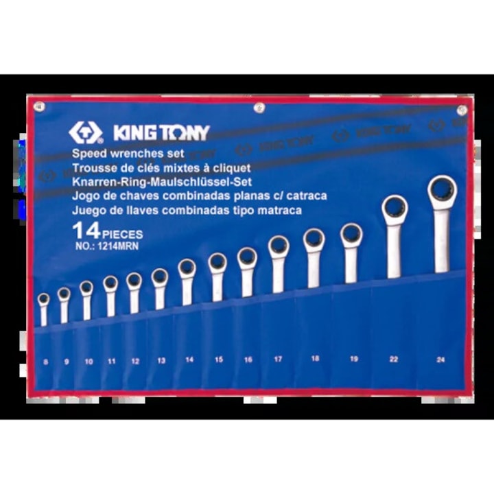 Set chei cu clichet, King Tony, 14 piese, 8-24mm