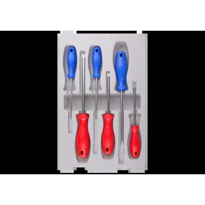 King Tony csavarhúzó készlet, 6 darab, PH1x100, PH2x100, PH3x150, 4x100, 5,5x100, 6,5x150