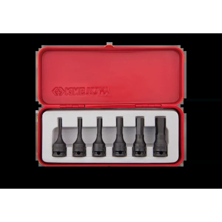 Set nasada impact 3/8" cu cap HEX, 6 piese, 4-12mm, King Tony