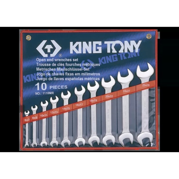 Set 10 chei plate, King Tony, 6x7-25x28mm, etui