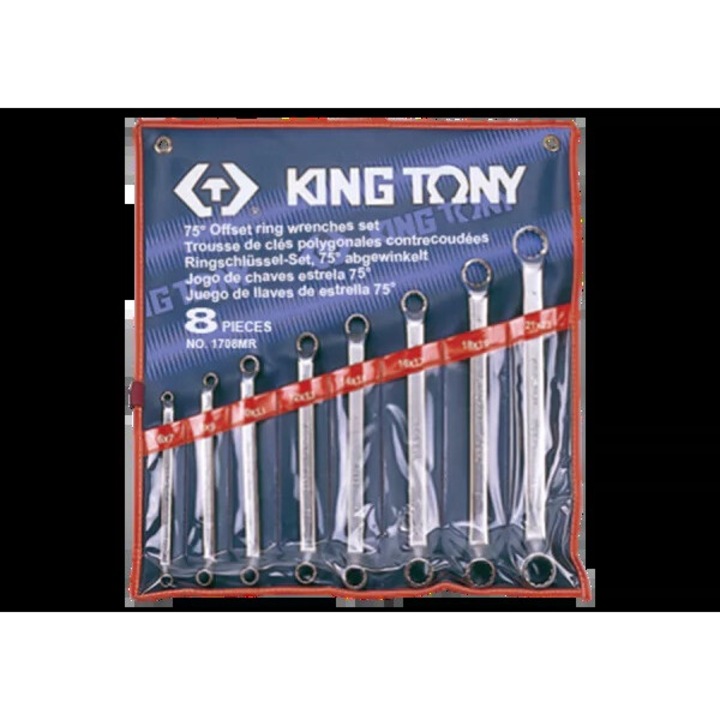 Set chei cu tubulare, King Tony, 8 piese, 6x7mm - 21x23mm, etui