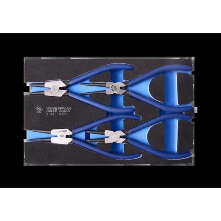 King Tony Seger gyűrű fogókészlet, 4 darabos, 180mm és 170mm, PVC markolattal