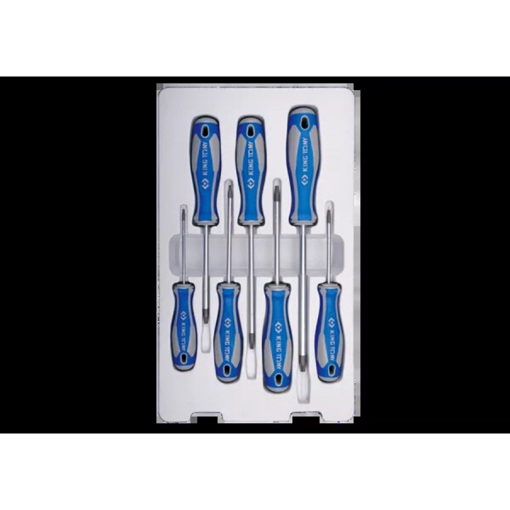 Torx csavarhúzó készlet 7 darabos, King Tony, T10x75, T15x75, T20x100, T25x100, T27x100, T30x125, T40x150