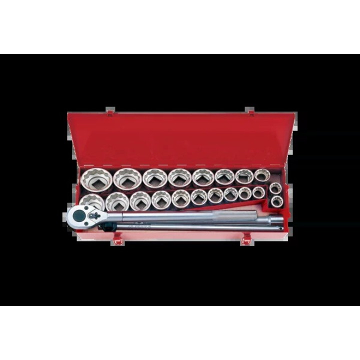 Set chei cu nasada 3/4", King Tony, 20 piese, 12-kat, 22-50mm, 1"-2", metalica
