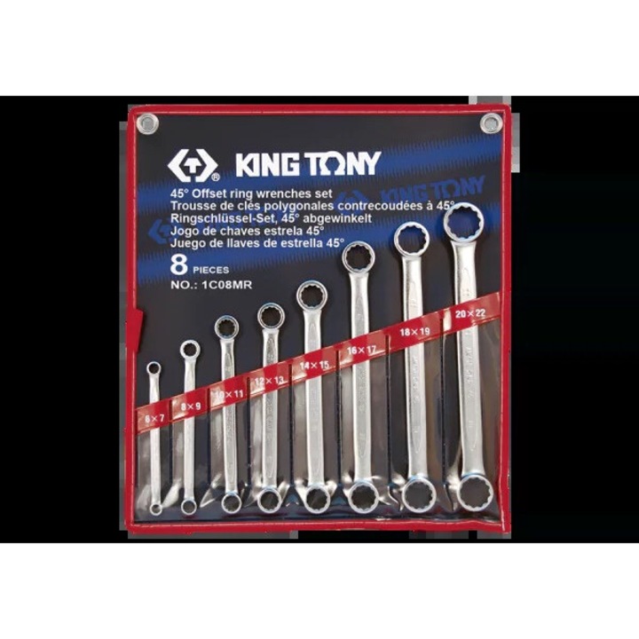 Set chei fixe 8 piese, King Tony, 6x22mm, etui