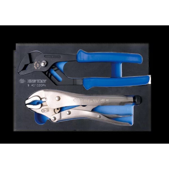 King Tony fogókészlet, 254mm, króm, 253mm, habszivacs tartóval