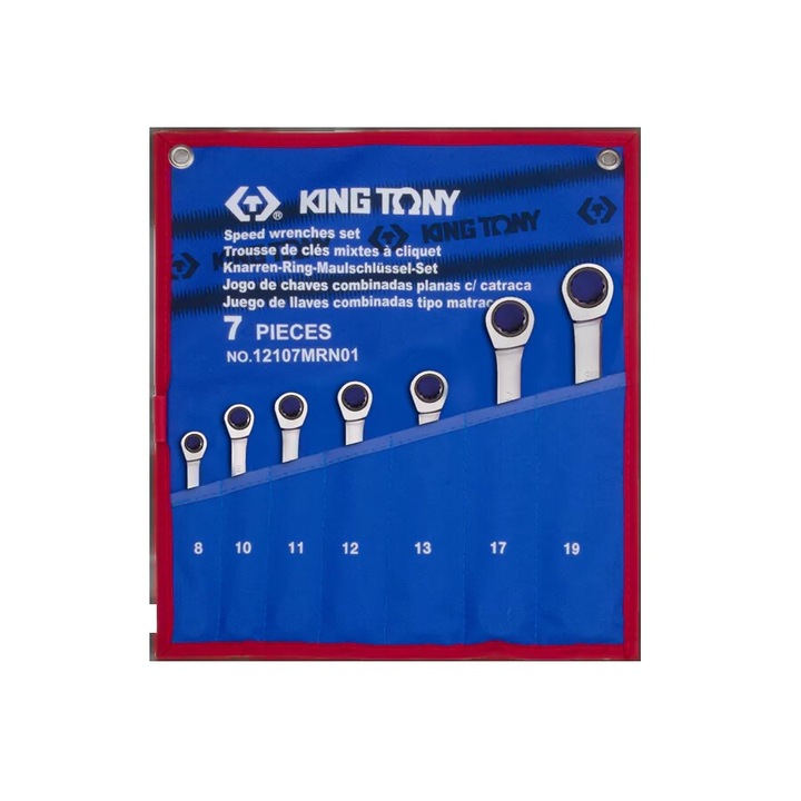Set chei cu capete plate si ochi, King Tony, 8-19mm, 7 piese