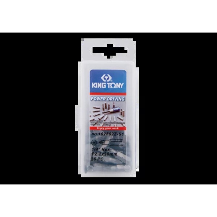 Set de biti 1/4" PZ2, 25mm, 25 bucati, King Tony