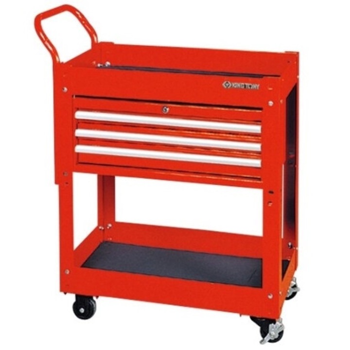 Carucior de atelier, King Tony, 3 sertare, rosu, 716x410x855