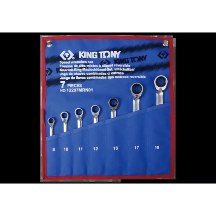 Set chei cu capete plate si ochi, King Tony, 8-19mm, 7 piese, etui