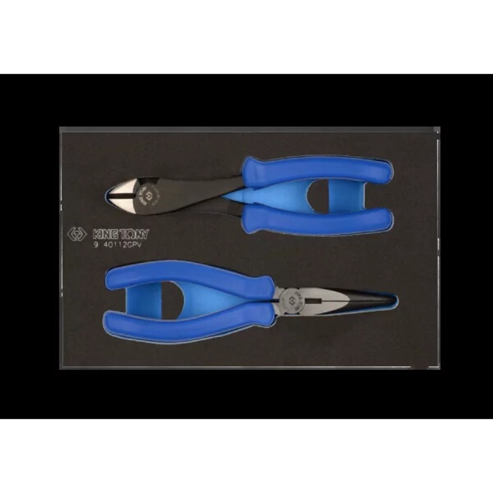 King Tony 6231-08 és 6311-08 fogókészlet, 200mm és 203mm, habbetéttel, 163x263mm