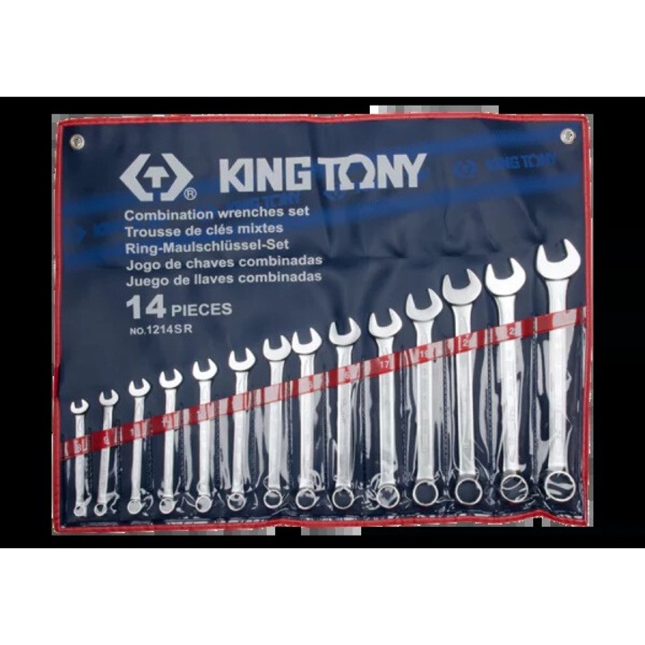 Set chei cu capete hexagonale, King Tony, 14 piese, dimensiuni 5/16-1-1/4", etui