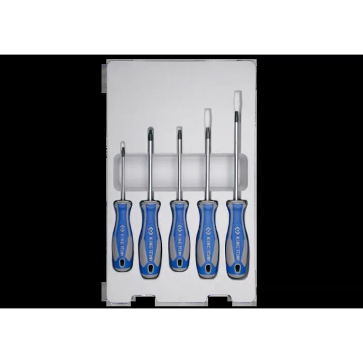 Torx csavarhúzó készlet 5 darabos, King Tony, T15x75, T20x100, T25x100, T27x100, T30x125