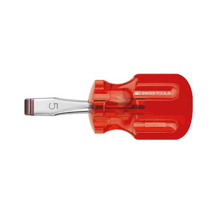 Stubby jobb oldali csavarhúzó, PB Swiss Tools, 5,5x0,8x30 mm, piros
