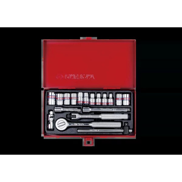 Set de nasadki 1/4", King Tony, 18 piese, cu gratar si accesorii, 5/32 - 1/2"