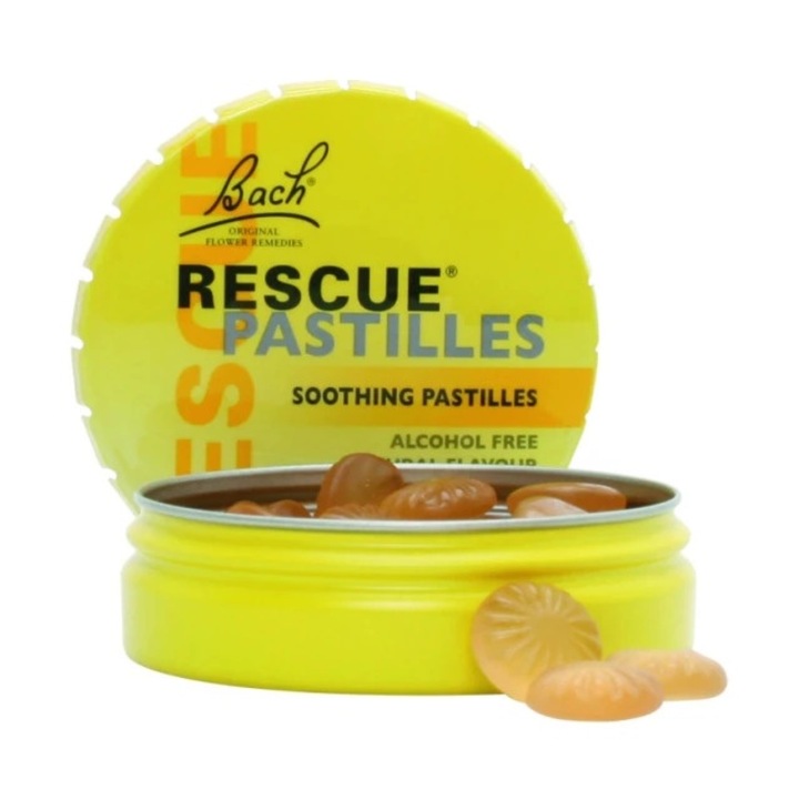 Bomboane calmante Bach, Rescue, cu portocale si flori de soc, 50g