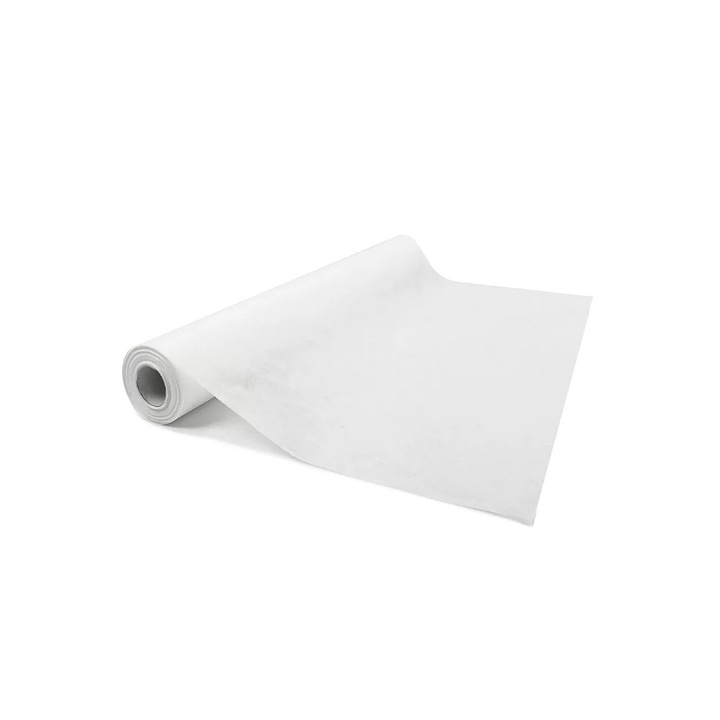 Cearceaf medical profesional Acus Med, din Polipropilena, de unica folosinta, 60 cm x 50 m, alb, pentru protectie igienica in clinici si saloane