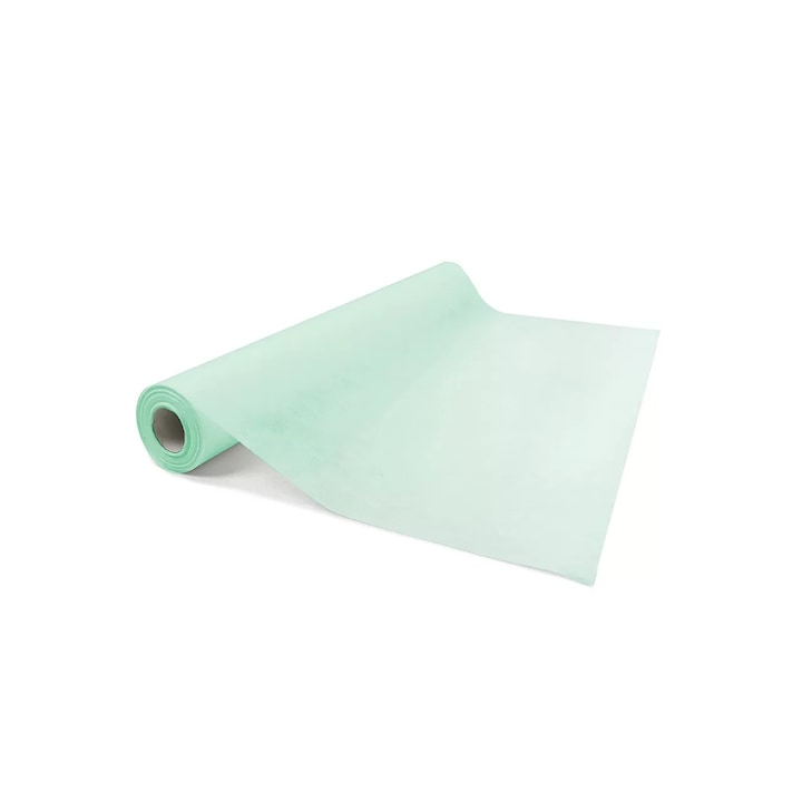Cearceaf medical profesional Acus Med, de unica folosinta, din material netesut, 60 cm x 50 m, verde, pentru protectie igienica in clinici si saloane