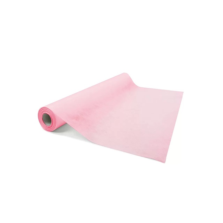 Cearceaf medical profesional Acus Med, din material textil rezistent, de unica folosinta, 60 cm x 50 metri, culoare roz, pentru protectie igienica in clinici si saloane