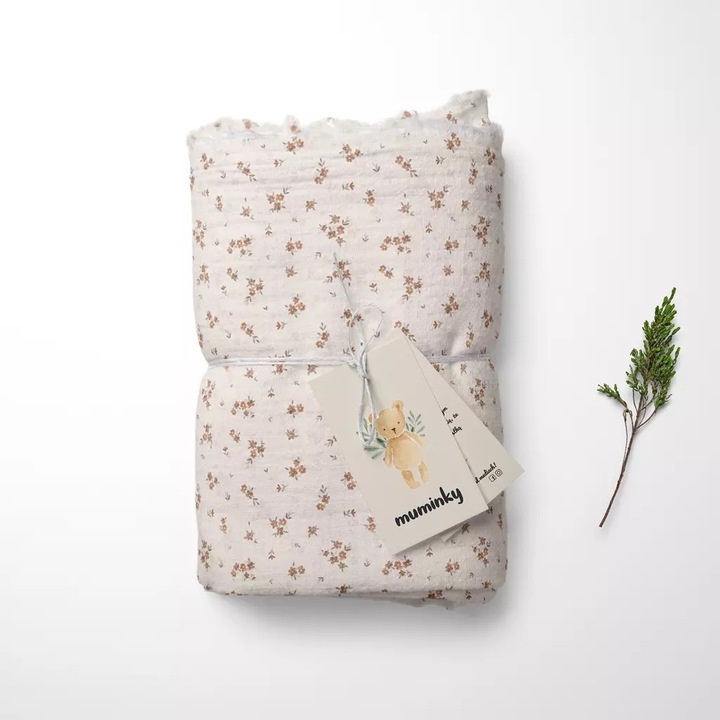 Бебешко одеяло, Муминки, муселин, 120x120 см, многоцветно