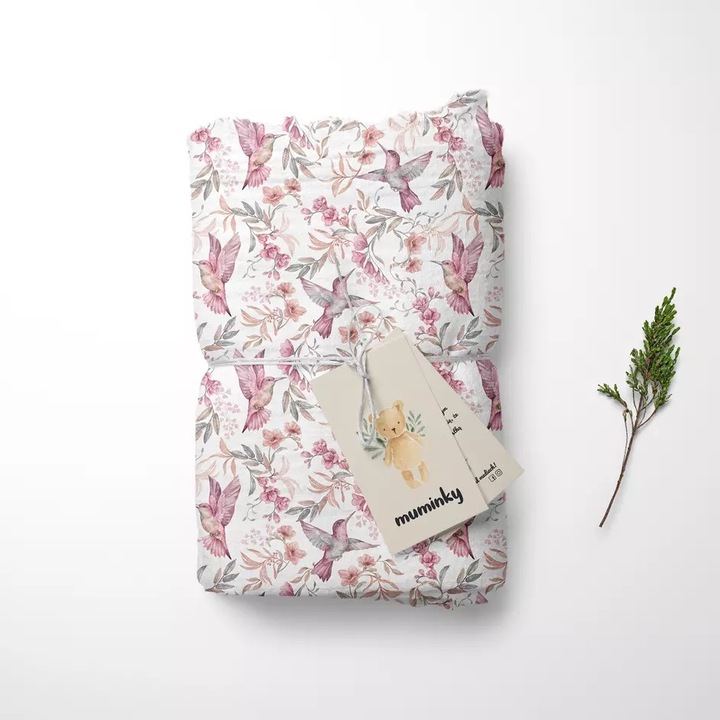 Paturica bebelusi, Muminky, muselina, 120x120 cm, multicolor