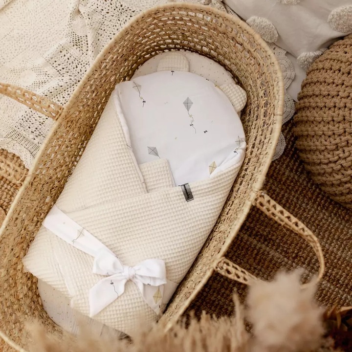 Одеяло за бебета Muminky, кремаво, 75x75 см, материя 100% памучен сатен, антиалергичен пълнеж