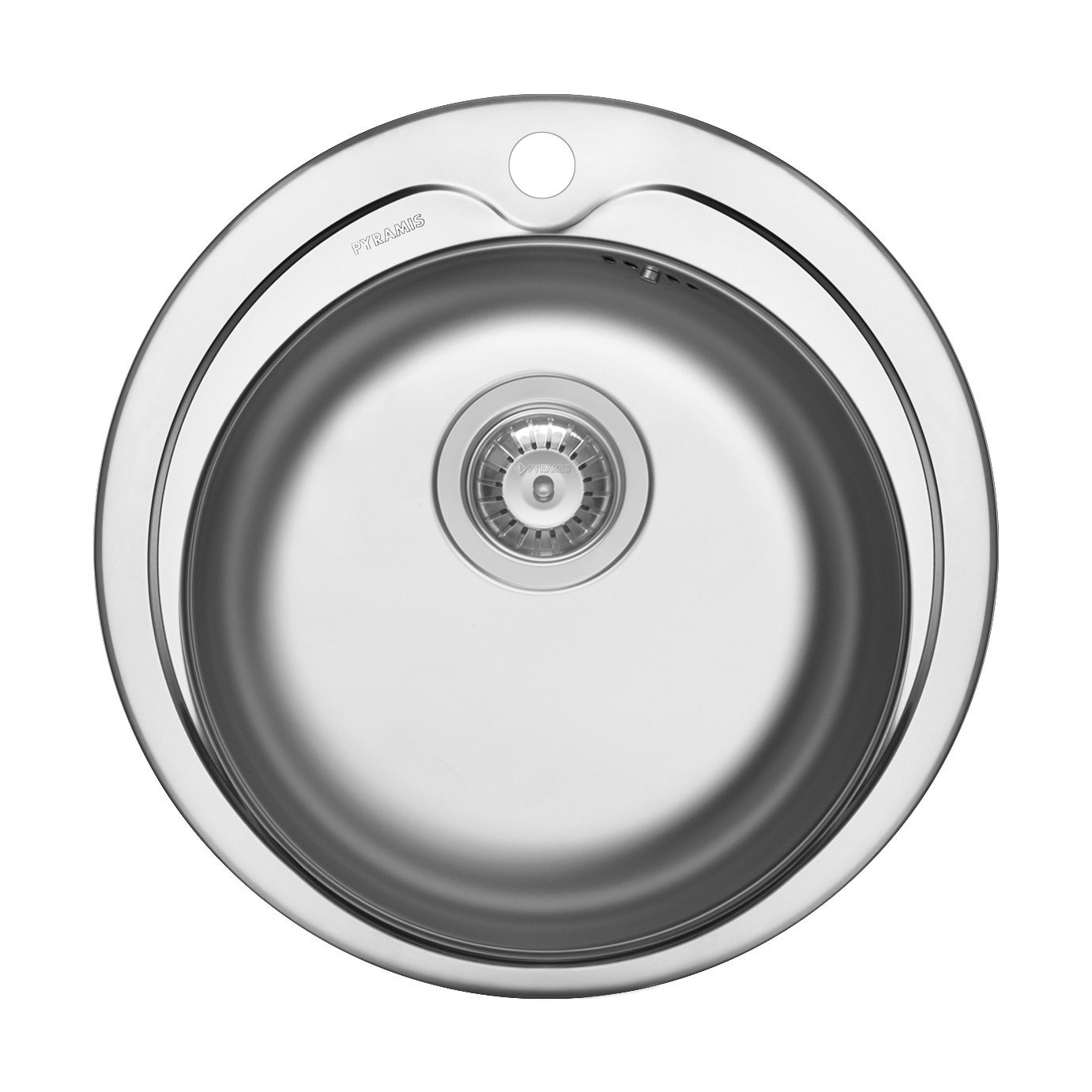 Chiuveta bucatarie Pyramis KIBA, Ø485mm, adancime 160mm, montare pe blat, finisaj lucios