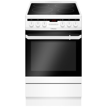 Aragaz Hansa FCCW58200, 4 zone de gatit, Electric, Curatare abur, Grill, Clasa A, 50 cm, Alb Aragaz Hansa FCCW58200, 4 zone de gatit, Electric, Curatare abur, Grill, Clasa A, 50 cm, Alb