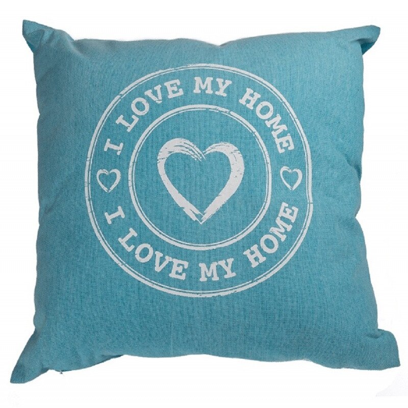 Perna decorativa I love my home - albastru, 40 x 40 cm, Radar 190242
