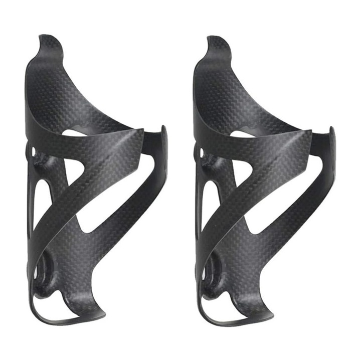 Set 2 suporturi pentru sticle de apa din fibra de carbon, QttvbTna, mat, pentru sticle cu diametru 72-74mm