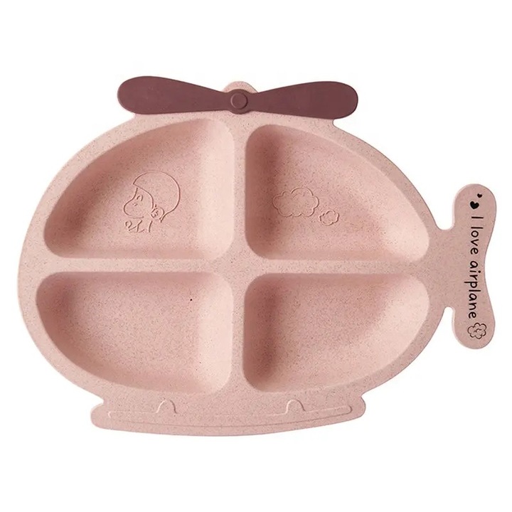 Farfurie bebelusi Chi Chi, helicopter, biodegradabil, usor, 20x20cm