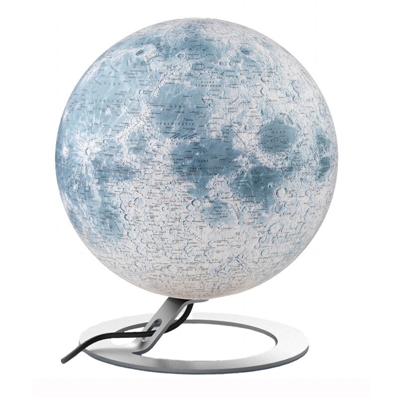 Glob iluminat Luna, 30 cm, harta topografica, stativ metalic, National Geographic