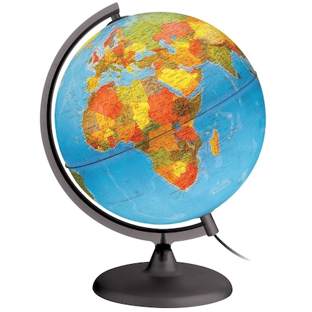 Glob geografic pamantesc iluminat, 30 cm