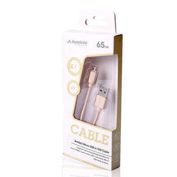 Cablu Avantree micro-USB, Data sync and fast charging, RoseGold, 65 cm