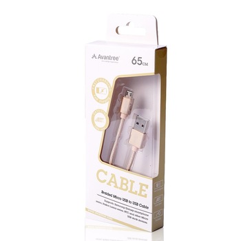Cablu Avantree micro-USB, Data sync and fast charging, RoseGold, 65 cm Cablu Avantree micro-USB, Data sync and fast charging, RoseGold, 65 cm