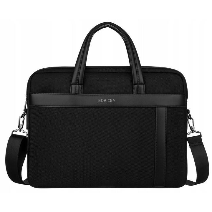 Laptoptáska 14", Rovicky, strapabíró anyag, fekete
