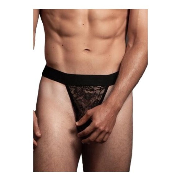 Slipy sexy pentru barbati, Allure, deschidere spate, dantela, elastic, LXL