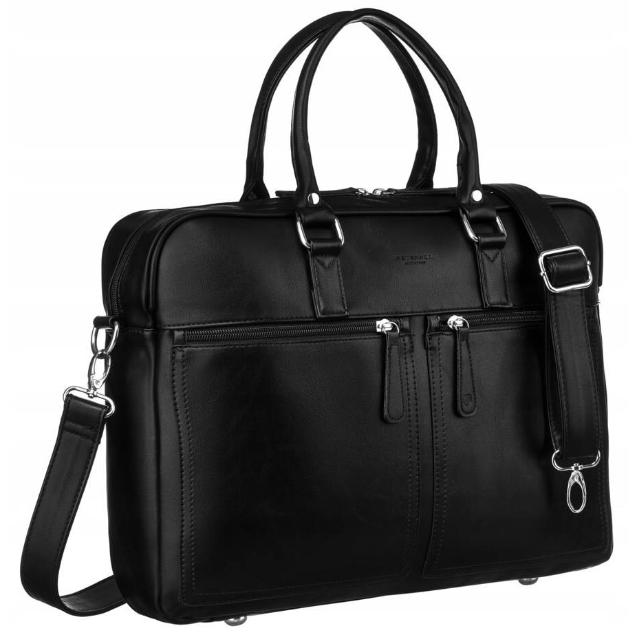 Geanta laptop 14 inch, Peterson, design clasic, piele ecologica, 136x30x40cm