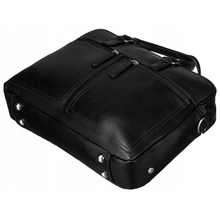 Geanta laptop 14 inch, Peterson, design clasic, piele ecologica, 136x30x40cm