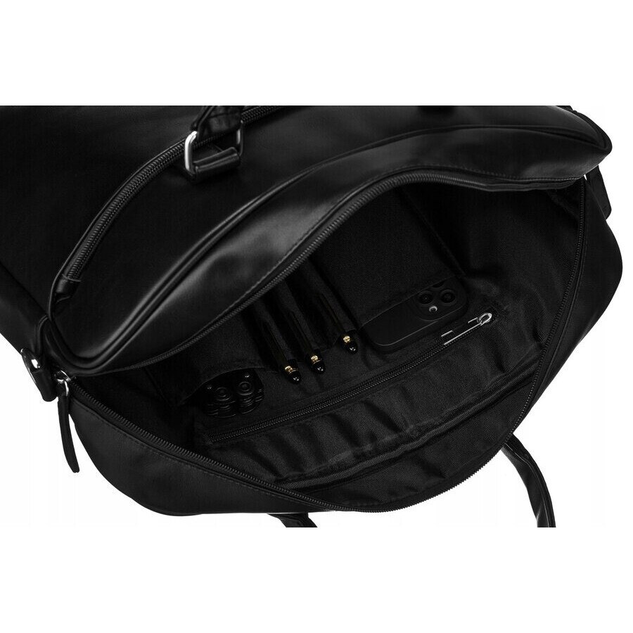 Geanta laptop 14 inch, Peterson, design clasic, piele ecologica, 136x30x40cm