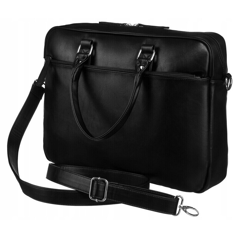 Geanta laptop 14 inch, Peterson, design clasic, piele ecologica, 136x30x40cm