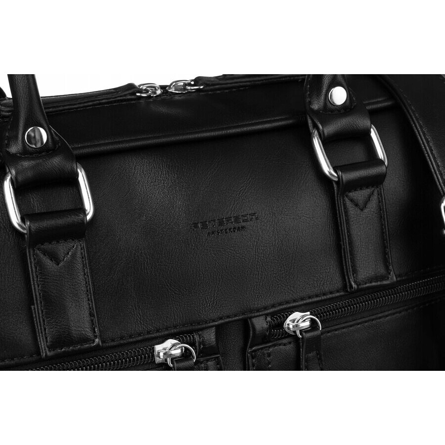 Geanta laptop 14 inch, Peterson, design clasic, piele ecologica, 136x30x40cm