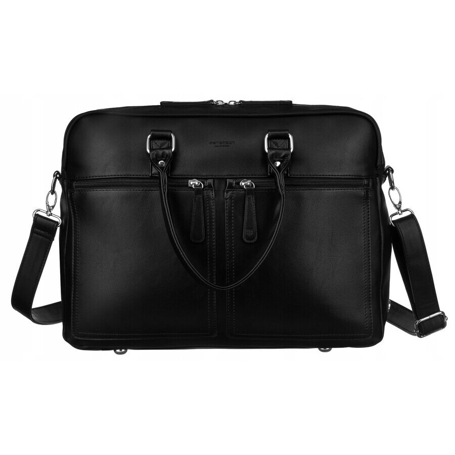 Geanta laptop 14 inch, Peterson, design clasic, piele ecologica, 136x30x40cm