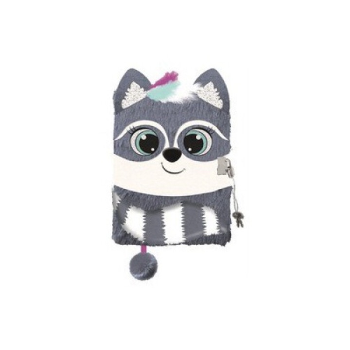 Jurnal cu lacat, St.Majewski, A5, Model Raton 3D, 96 Pagini, 165 x 255 mm, Gri