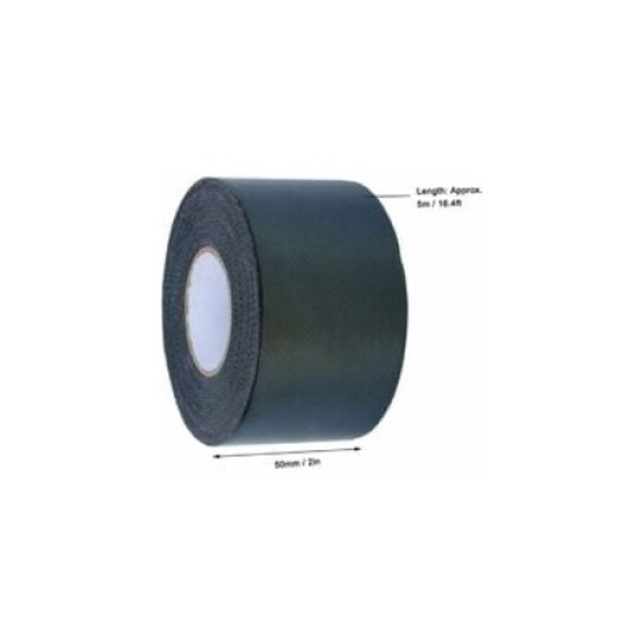 Banda adeziva dublu fata pentru gazon artificial, 50mm x 5m, rezistenta la apa, neagra