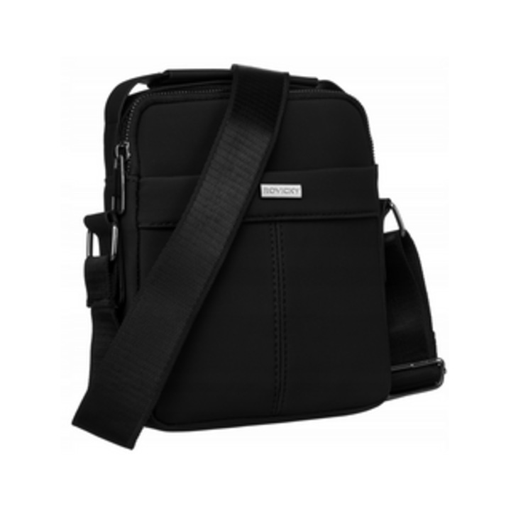 Férfi messenger táska, Rovicky, Cordura, 22x20x6cm, Fekete